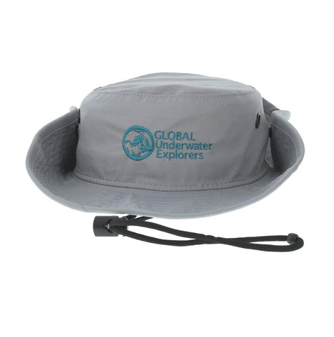 GUE Grey Boonie Hat w/ Teal Logo