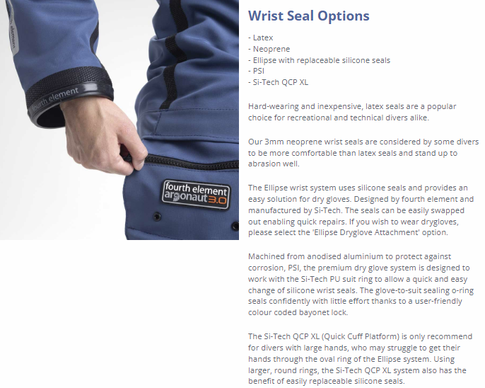 Step 3 - Wrist Seal Options